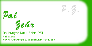 pal zehr business card